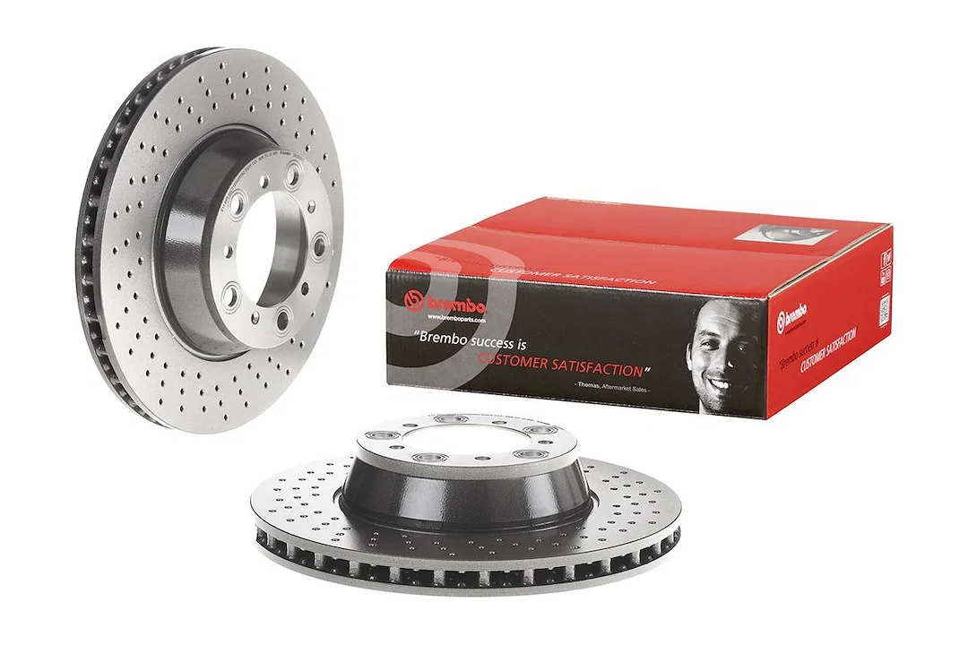 09C87811C02 – BREMBO Brake Rotor, Vented Cross Drilled One Piece Design Wheel Bolt Pattern 5 x 130 Millimeter 330 Mil...